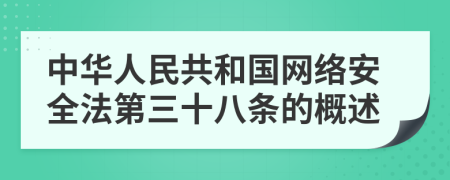 中华人民共和国网络安全法第三十八条的概述