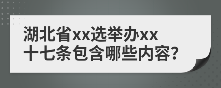 湖北省xx选举办xx十七条包含哪些内容？