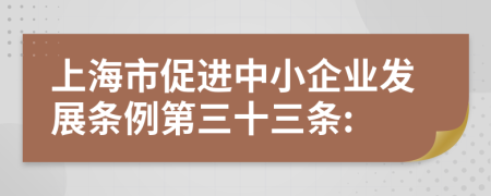 上海市促进中小企业发展条例第三十三条: