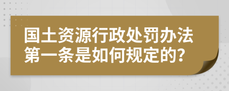 国土资源行政处罚办法第一条是如何规定的？