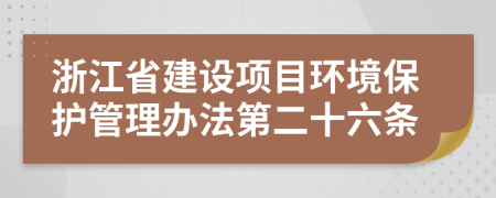 浙江省建设项目环境保护管理办法第二十六条