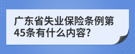 广东省失业保险条例第45条有什么内容?