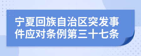 宁夏回族自治区突发事件应对条例第三十七条