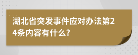 湖北省突发事件应对办法第24条内容有什么?