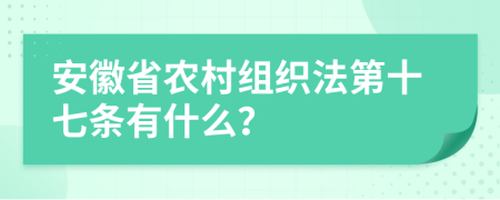 安徽省农村组织法第十七条有什么？