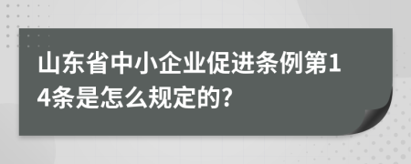 山东省中小企业促进条例第14条是怎么规定的?