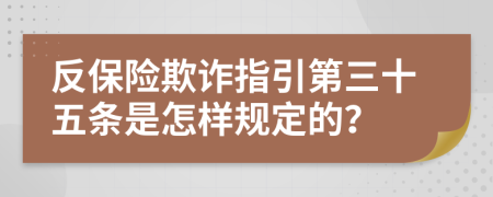 反保险欺诈指引第三十五条是怎样规定的？