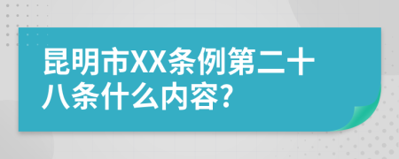 昆明市XX条例第二十八条什么内容?