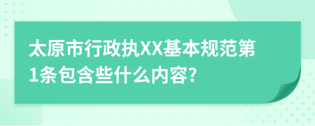 太原市行政执XX基本规范第1条包含些什么内容?