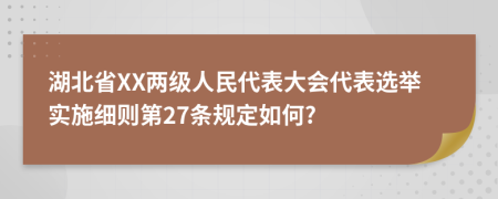 湖北省XX两级人民代表大会代表选举实施细则第27条规定如何?
