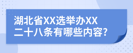 湖北省XX选举办XX二十八条有哪些内容?