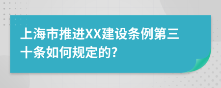 上海市推进XX建设条例第三十条如何规定的?