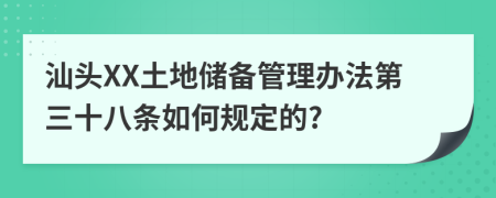 汕头XX土地储备管理办法第三十八条如何规定的?