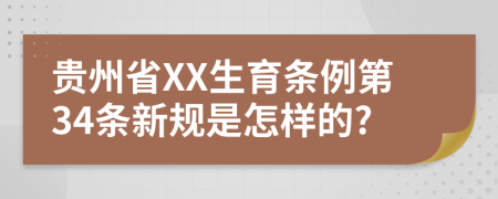 贵州省XX生育条例第34条新规是怎样的?