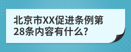 北京市XX促进条例第28条内容有什么?