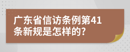 广东省信访条例第41条新规是怎样的?