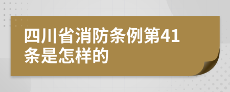 四川省消防条例第41条是怎样的