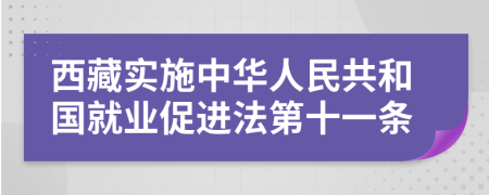 西藏实施中华人民共和国就业促进法第十一条