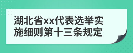 湖北省xx代表选举实施细则第十三条规定