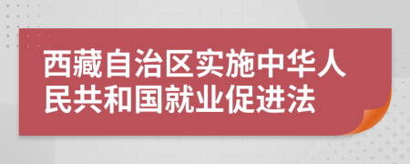 西藏自治区实施中华人民共和国就业促进法