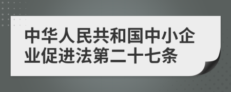 中华人民共和国中小企业促进法第二十七条