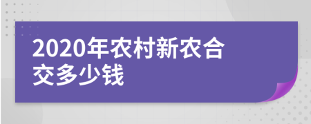 2020年农村新农合交多少钱