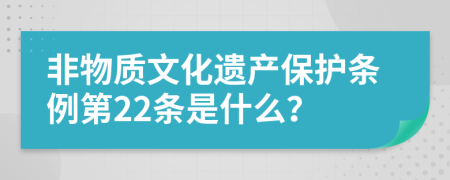 非物质文化遗产保护条例第22条是什么？