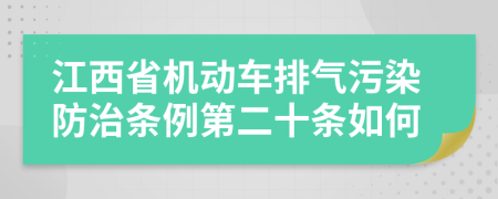 江西省机动车排气污染防治条例第二十条如何