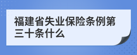 福建省失业保险条例第三十条什么