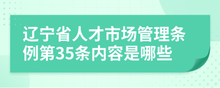 辽宁省人才市场管理条例第35条内容是哪些