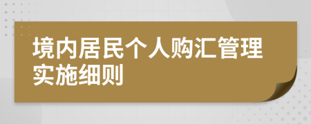 境内居民个人购汇管理实施细则