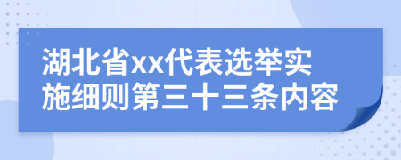 湖北省xx代表选举实施细则第三十三条内容