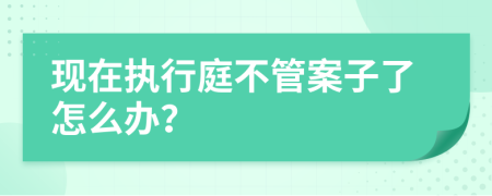 现在执行庭不管案子了怎么办？