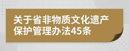 关于省非物质文化遗产保护管理办法45条