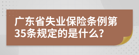 广东省失业保险条例第35条规定的是什么？