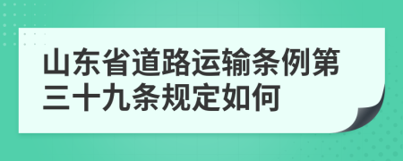 山东省道路运输条例第三十九条规定如何