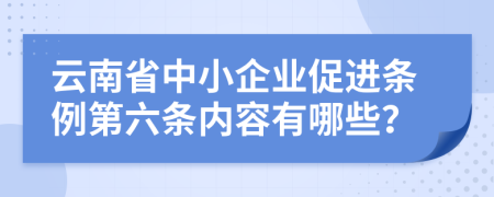 云南省中小企业促进条例第六条内容有哪些？