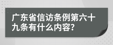 广东省信访条例第六十九条有什么内容？