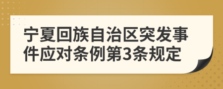 宁夏回族自治区突发事件应对条例第3条规定