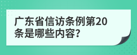 广东省信访条例第20条是哪些内容？