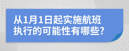 从1月1日起实施航班执行的可能性有哪些?