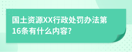 国土资源XX行政处罚办法第16条有什么内容?