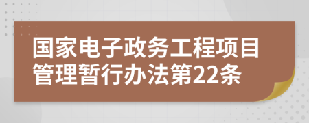 国家电子政务工程项目管理暂行办法第22条