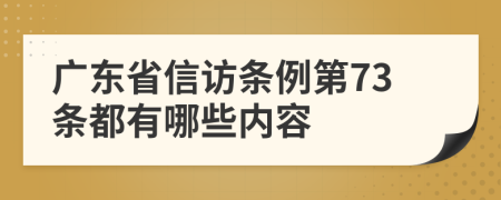 广东省信访条例第73条都有哪些内容