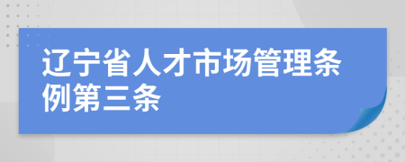 辽宁省人才市场管理条例第三条