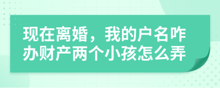 现在离婚，我的户名咋办财产两个小孩怎么弄