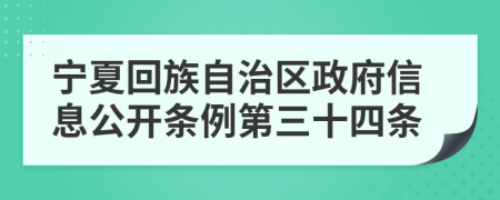 宁夏回族自治区政府信息公开条例第三十四条