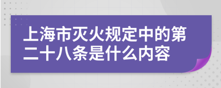 上海市灭火规定中的第二十八条是什么内容