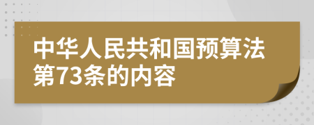 中华人民共和国预算法第73条的内容