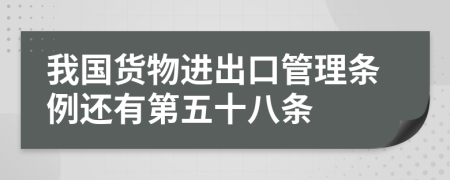 我国货物进出口管理条例还有第五十八条